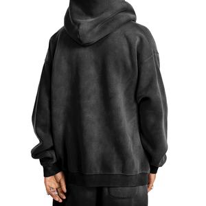 Top Quality 350Gsm Streetwear Acid Washed Zipped Blank Oversize Zip up Men's <b>Sweatpants</b> and Hoodie <b>Set</b> for Men 2026 - Product Image 3
