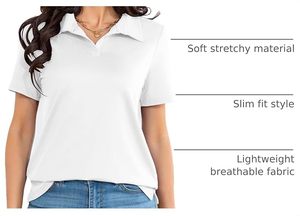 Polo à manches courtes pour femme, couleur unie, respirant, tricoté, décontracté - Product Image 6