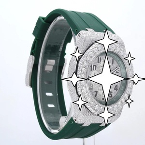 <b>Automatic</b> Luxury Sport Stainless Steel <b>Chronograph</b> Watch Crystal Mechanical Movement Fully Moissanite Bracelet Hip Hop Style - Product Image 3