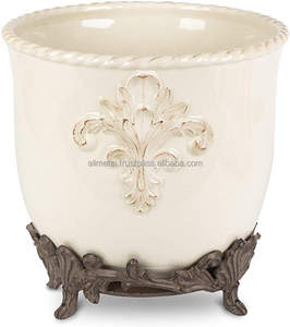 Maceta de gres sobre metal para decoración del hogar casa de campo interior exterior balcón boda cualquier tipo de decoración - Product Image 6