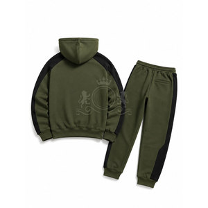 Conjunto Deportivo Unisex con Capucha y Bloques de Color, 100% Algodón, 450 g/m², Sudadera Casual con Bolsillos y Cordón Ajustable - Product Image 2