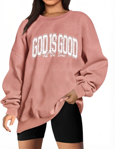 Women's Casual Solid Knitted Hoodie Long Sleeve Fleece Sweatshirt Crewneck Autumn Winter Letter Customizable Front Printed - Product Image 3