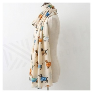 Bufanda Larga de Seda para Mujer con Estampado de Dachshund de Dibujos Animados, Accesorio Multifuncional Casual para Todas las Estaciones - Product Image 3