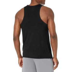 <b>Men</b> <b>Tie</b> Dyed Solid Color Knitted Tank Top O-Neck Vintage Casual Quick Dry <b>Black</b> Activewear - Product Image 3