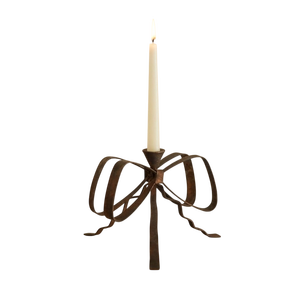 Candelabro de Hierro Forjado con Lazo Metálico, Centro de Mesa Decorativo para el Hogar - Product Image 1
