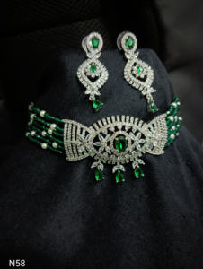 Ensemble de bijoux de mariée en diamant américain classique Collier et boucles d'oreilles en deux pièces pour mariage Style classique à la mode - Product Image 2