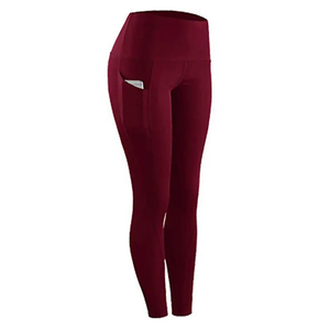 Leggings taille haute pour femmes, longueur intégrale, couleur unie, sans couture, extensibles, respirants, vêtements de sport et de yoga avec poche invisible - Product Image 4