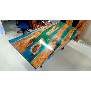 Mesa de Resina Epoxi de Lujo con Madera Sólida, Mesa de Comedor y Café Moderna Hecha a Mano para Decoración del Hogar - Product Image 3