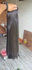 Extensiones de cabello humano a granel recto Remy de templo Natural negro indio sin procesar suave donante único negro indio sin tocar - Product Image 6