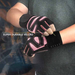 Gants de sport sans doigts en cuir super respirants et légers, antidérapants, pour hommes et femmes, logo personnalisé, vente en gros pour la gym et le fitness - Product Image 4