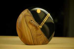 Wooden Desk Table <b>Clocks</b> With Marble Piece Analog With Minimalist Design for Living Room Bedroom With Customized Color and Sizes - Product Image 2