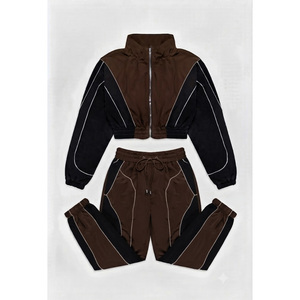 Ensemble coupe-vent imperméable personnalisé en gros, à capuche, épais, pour homme, deux pièces, style athlétique streetwear, grandes tailles, 100 % coton - Product Image 3