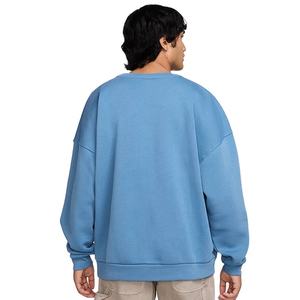 Sudadera de Forro Polar de Algodón 100% Azul, Estilo Jersey, Cuello Redondo, Holgada, con Hombros Caídos, Diseño Sólido, Personalizada para Hombre - Product Image 2