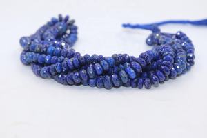 Perles Rondelles Facettées en Lapis Lazuli Naturel de Qualité AAA, 6-8mm, Fil de 13 Pouces, Certifiées pour la Fabrication de Bijoux, Pierre Précieuse à Taille Brillante - Product Image 6