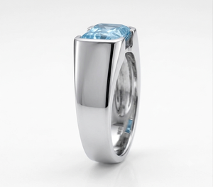 Bague unisexe en or blanc 14 carats avec diamant de laboratoire taille radiant bleu vif fantaisie de 3,00 carats, certifié IGI, clarté F VVS2, pour usage quotidien - Product Image 3