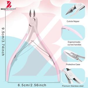 ที่ตัดเล็บด้ามจับสีชมพู, ผลิตภัณฑ์อินเทรนด์ล่าสุด ที่ตัดหนังกำพร้า ใบมีดสแตนเลสคมกริบ อุปกรณ์ทำเล็บมือและเล็บเท้าเพื่อความงาม - Product Image 2