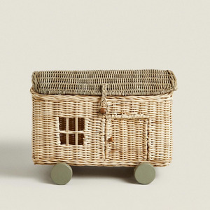 บ้านของเล่นหวายสำหรับเด็กในร่มของเล่นเด็กบ้านน่ารักของเล่นบ้านเด็กเล่นทำด้วยมือ - Product Image 3