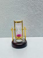 Reloj de arena náutico colgante de latón de 3.75'' con base de madera y brújula, decoración vintage