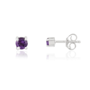 Magnifiques boucles d'oreilles clous artisanales en argent sterling 925 avec améthyste naturelle, pierre de naissance de février, bijoux pour usage quotidien - Product Image 3