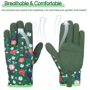Gants d'hiver en cuir pleine fleur compatibles avec les écrans tactiles, paume antidérapante, fermeture à cordon, unisexe, pour le jardinage et les activités de plein air - Product Image 5