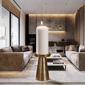 Portavelas Metálicos, Faroles y Portavelas de Cristal - Centros de Mesa Altos Dorados Hechos a Mano, Duraderos y Ecológicos para Bodas y Cumpleaños - Product Image 5