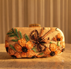 Pochette en velours brodée de perles tribales bohèmes pour femmes |   Mode artisanale décontractée pour mariage et fête |   Personnalisable Haute Qualité - Product Image 2