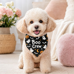 Spooky Halloween <b>Pet</b> Bandana Custom Printed Triangular Scarves Adjustable Holiday <b>Accessories</b> Bulk - Product Image 4