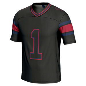 Custom Maroon Gold Unisex Adult American Football Jersey V-Neck Short Sleeve Mesh 100% Polyester Sublimated Print Team <b>Name</b> - Product Image 1