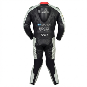 Traje de Carreras Leon Haslam MotoCP, Traje de Cuero Completo de Primera Calidad de Una Pieza para Días de Pista con Deslizadores - Product Image 2