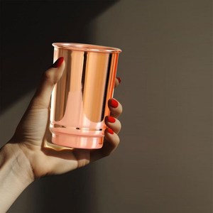 Ensemble de deux verres en cuivre à double paroi écologiques, élégants, faits à la main, classiques, grande capacité, pour la maison, la cuisine, la salle à manger, le bar - Product Image 5