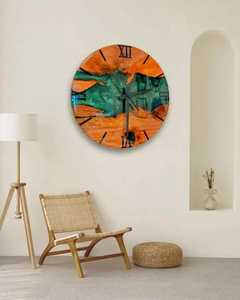 Luxury Irregular Blue Geode Epoxy Resin Wall <b>Clock</b> Roman Numerals Agate Style Round <b>Silent</b> <b>Clock</b> for Hotel Lobby Wall Art - Product Image 4