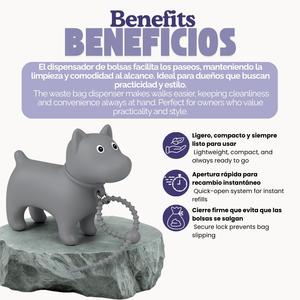 Dispenser per Sacchetti per Rifiuti di Animali Domestici con Design Cucciolo e Cactus Verde e Giallo, Elegante Soluzione per lo Smaltimento delle Feci dei Cani - Product Image 6