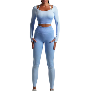 Conjunto de Yoga Personalizado de Alta Calidad para Mujer, Ropa de Yoga para Pilates, Conjunto de Yoga Transpirable de Secado Rápido sin Costuras - Product Image 4