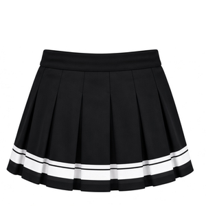 Ensemble uniforme de cheerleading noir et blanc, chemise à manches courtes, jupe plissée, tenue de sport pour performance d'équipe, entraînement et compétition - Product Image 4