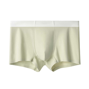 White Men Breathable Softness <b>Boxer</b> Briefs Knitted <b>Polyester</b> Spandex Mid-Rise Underwear Quick Dry Printed Logo Embroidery Daily - Product Image 1