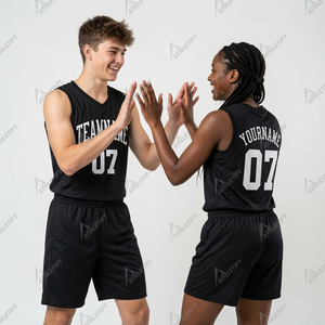 Conjunto de camiseta de baloncesto personalizada, blanca, sin mangas, 100% poliéster, transpirable, con estampado del nombre del equipo, uniformes unisex para adultos - Product Image 4