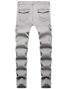 Servicio OEM al por mayor: Pantalones vaqueros de algodón y elastano para hombre, personalizados, de invierno, lisos, desgastados, estilo casual urbano, lavados y bordados. - Product Image 2