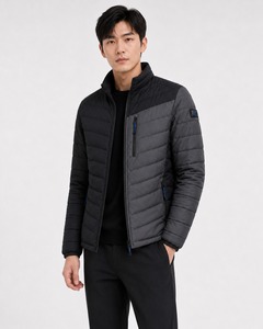 Chaqueta Acolchada con Capucha para Hombre, para Invierno, Cálida, Resistente al Viento, Informal, Rellena de Poliéster, Cierre de Cremallera, Color Sólido, Corte Regular - Product Image 4