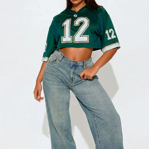 Maillot de football américain unisexe respirant à manches courtes en maille, col en V, design personnalisé, streetwear, 100 % polyester - Product Image 6