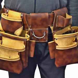 Nouveauté, best-seller, sacs à outils pour électriciens en cuir véritable de couleur unie, imperméables, personnalisables avec votre propre logo, étiquette personnalisée - Product Image 1