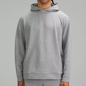 Sweat-shirt à capuche gris pour homme, coupe classique, manches raglan, tricoté, décontracté, pour l'automne, couleur unie, respirant, pull-over - Product Image 1