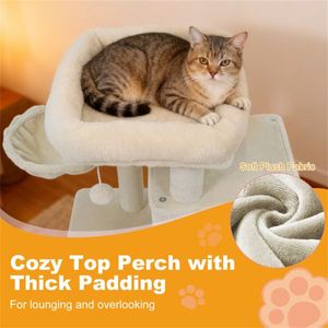 33.5\" Beige Multi-Level <b>Cat</b> Tree with 2 Tier Condo Sisal <b>Scratching</b> <b>Posts</b> Anti-toppling Device <b>for</b> <b>Cats</b> - Product Image 4