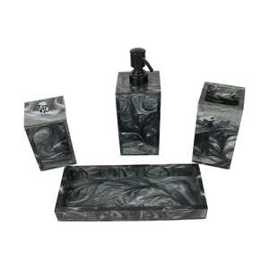 Juego de Baño de Cinco Piezas de Resina MN EXPORTS - Diseño Moderno, Impermeable y Ecológico - Product Image 2