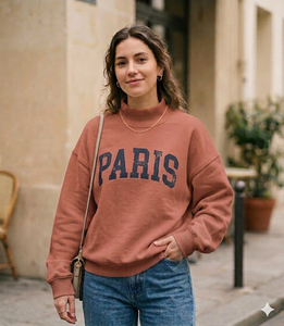 <b>Womens</b> Oversized Mockneck Heritage <b>Sweatshirt</b> Relaxed Profile Long Sleeve Casual Lifestyle Pullover - Product Image 6