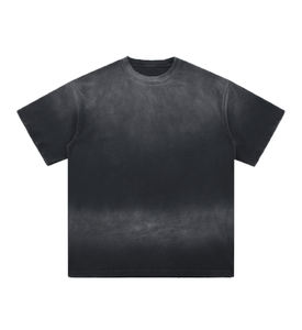 T-shirt décontracté pour homme de haute qualité, noir délavé, coupe ample, 100% coton lourd, séchage rapide, respirant - Product Image 2
