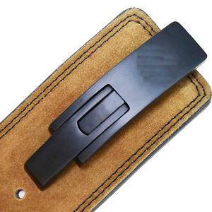 Ceinture de musculation de haute qualité, résistante, en cuir de vachette, doublure en daim, fermeture à levier, antidérapante, réglable - Product Image 5