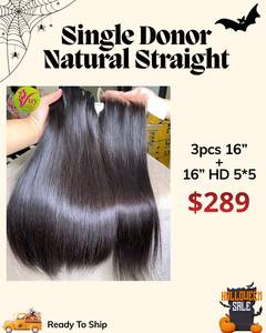 Extensiones de Cabello Humano Vietnamita de Donante Único, Doble Trama, Cutícula Alineada, Cierre 5*5 6*6, Precio Económico, ¡Gran Venta! - Product Image 1