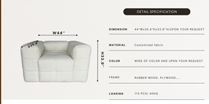 เก้าอี้ห้องนั่งเล่นสไตล์นอร์ดิกเก้าอี้โซฟาที่นั่งเดี่ยวหรูหราทำจากผ้าขนสัตว์เก้าอี้เลานจ์ที่ขี้เกียจ - Product Image 5