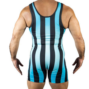 Custom Front Fully Sublimation Print Breathable Anti-Shrink Customized Color Unisex Adult Wrestling Singlet Double Strap 100% - Product Image 5