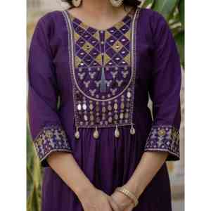 Women's Anarkali <b>Kurti</b> Pant Dupatta Set - Product Image 6